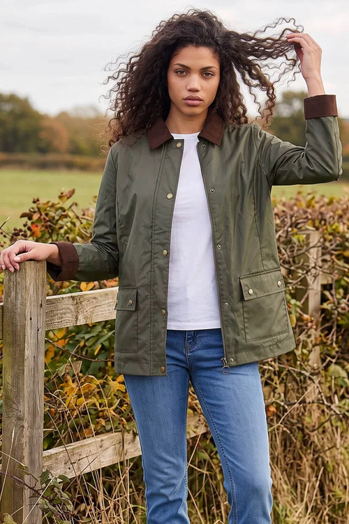 Roman Dark Green Petite Waxed Pocket Coat - 12 Image 1