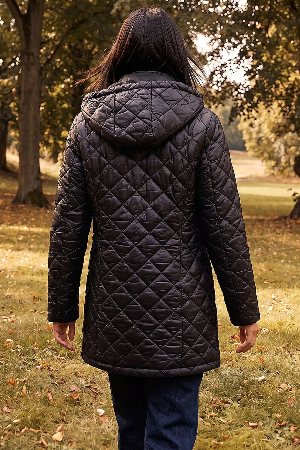 Roman Black Two Tone Diamond Quilted Coat - 20 Image 4