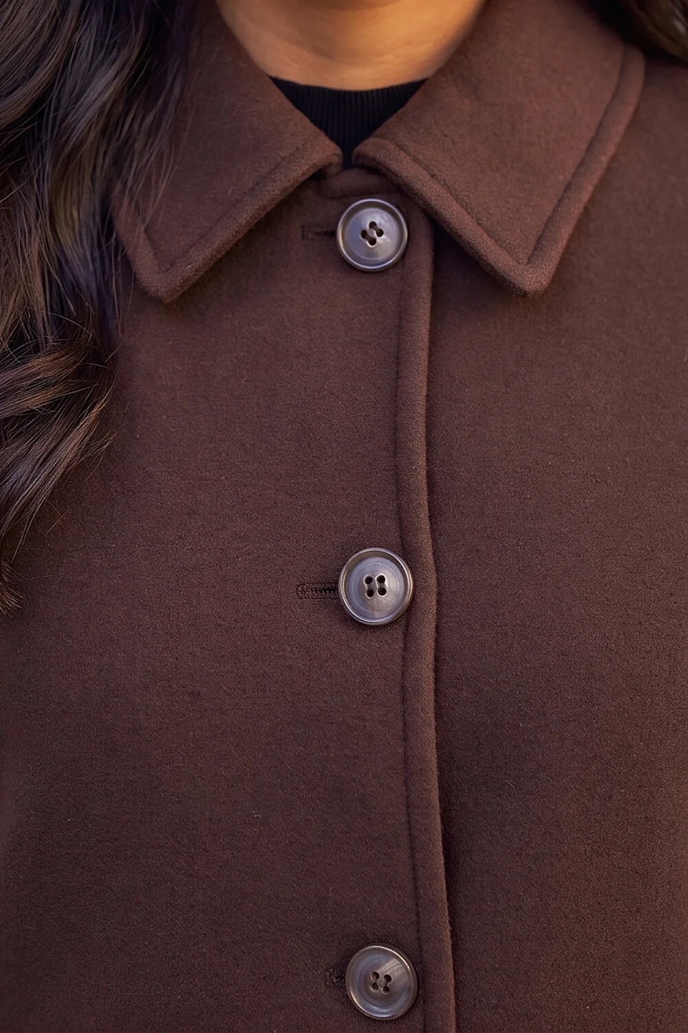 Roman Taupe Petite Collared Button Front Coat - 12 Image 4