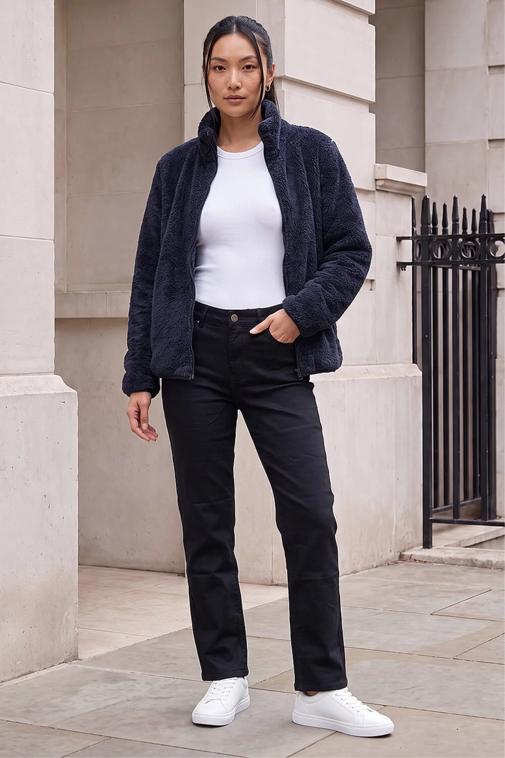 Roman Navy Sherpa Fleece Jacket - S Image 3