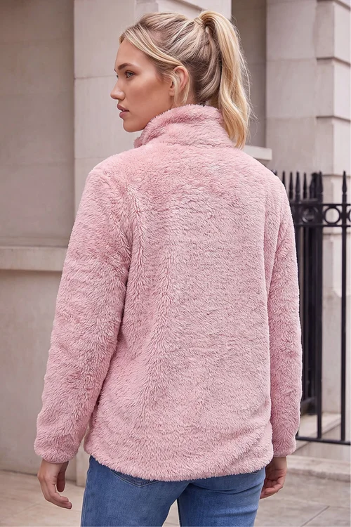 Roman Light Pink Sherpa Fleece Jacket - XL Image 4