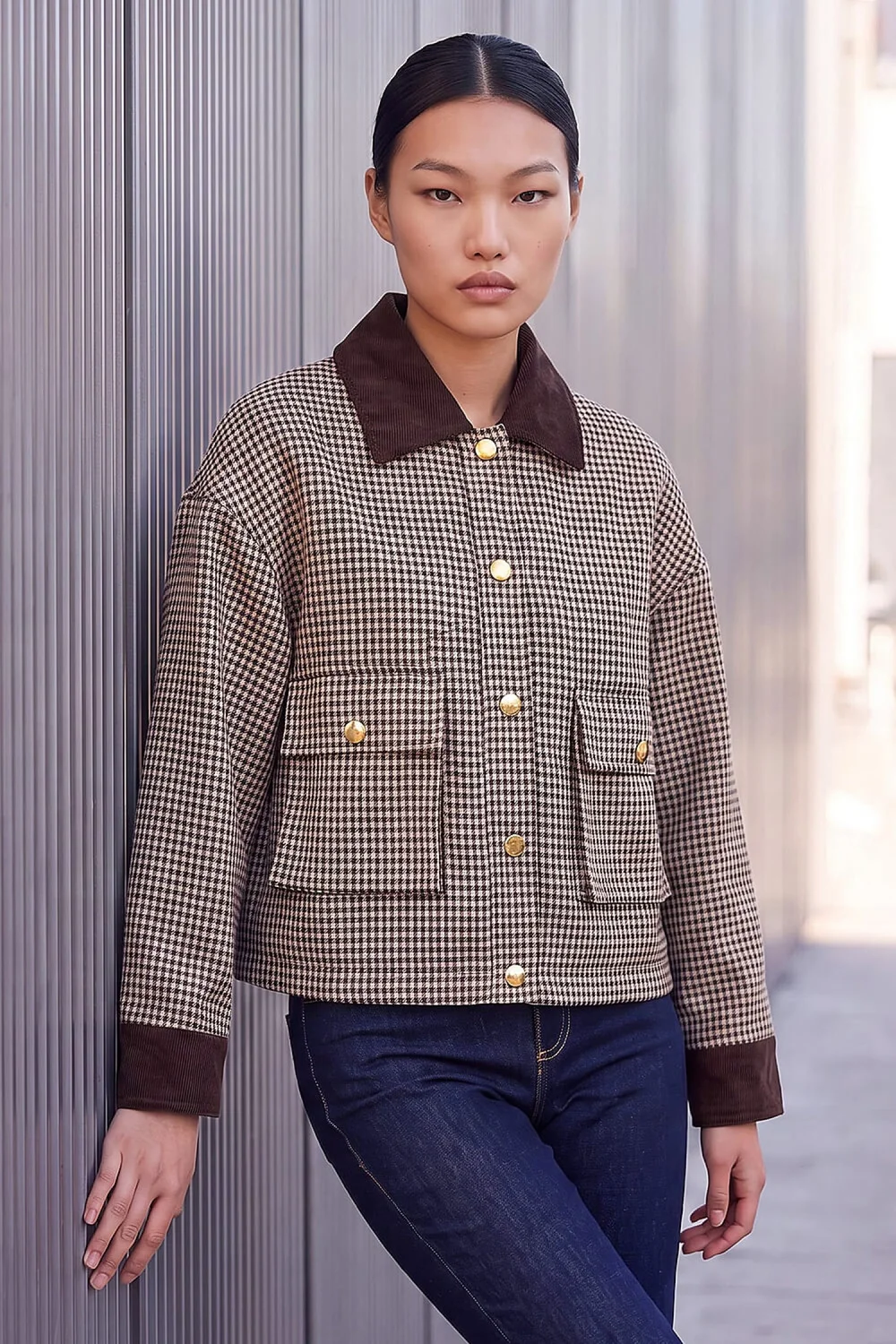Dusk Camel Check Cord Trim Jacket - 16 Image 2