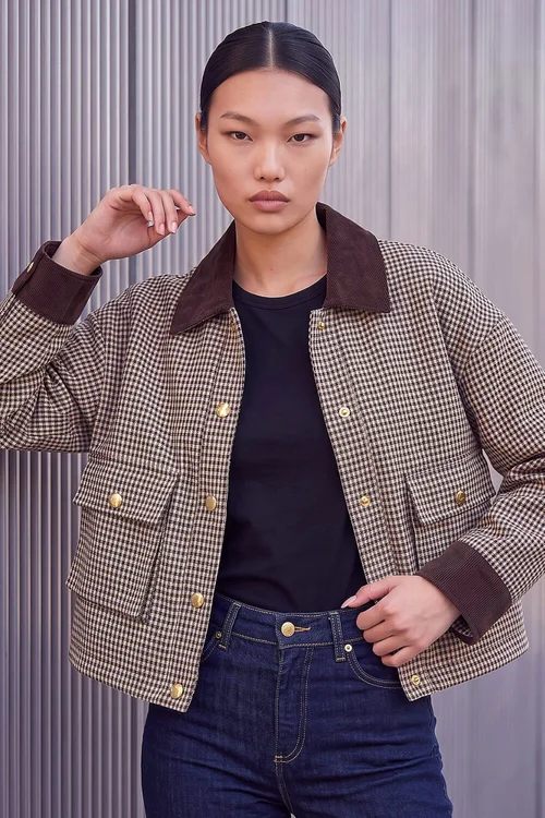 Dusk Camel Check Cord Trim Jacket - 16 Image 1