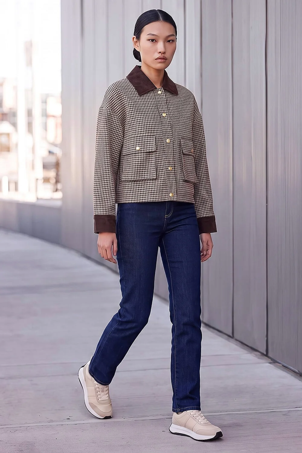 Dusk Camel Check Cord Trim Jacket - 16 Image 3
