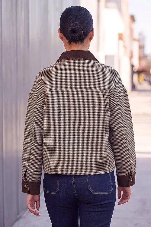 Dusk Camel Check Cord Trim Jacket - 16 Image 4