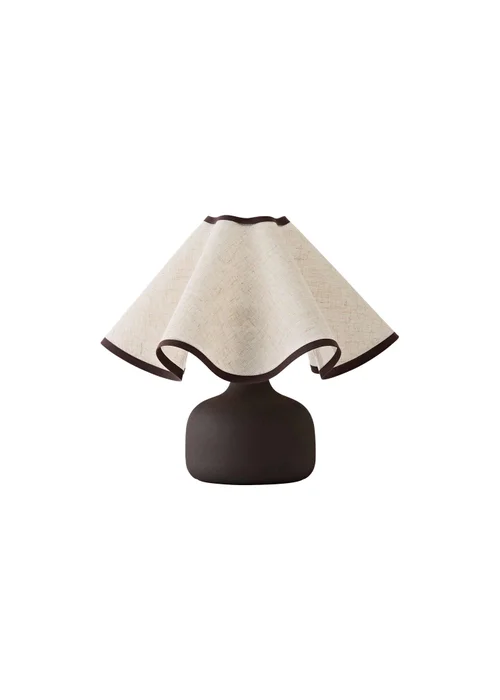 ValueLights Emilia Brown Table Lamp with Wavey Shade and Warm White Bulb - One Size Image 6