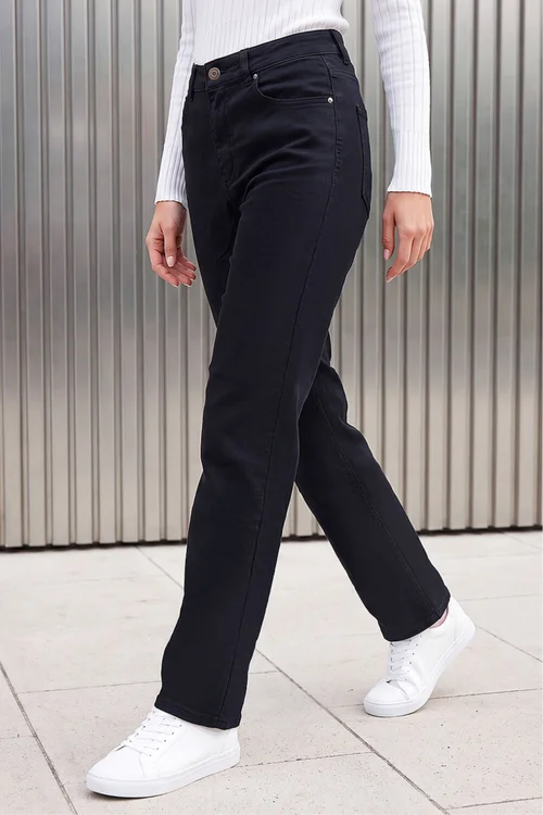 Roman Black Straight Leg Stretch Jeans - 12 Image 1