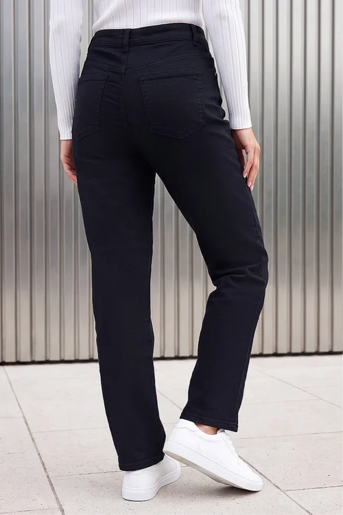 Roman Black Straight Leg Stretch Jeans - 12 Image 3