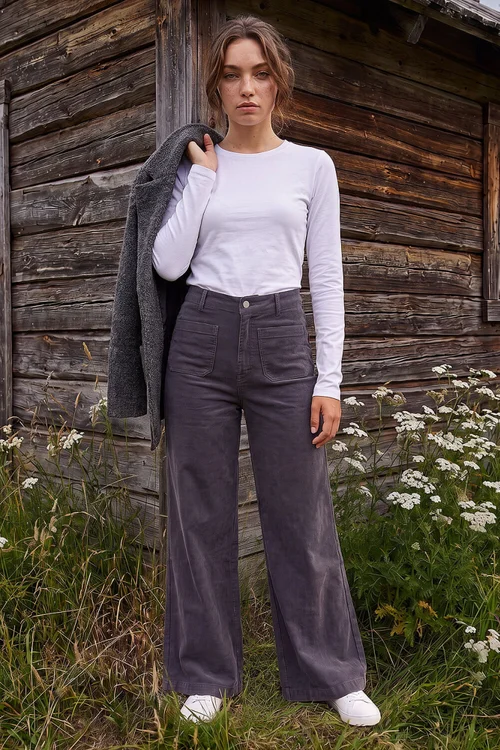 Roman Taupe Petite Corduroy Pocket Jean - 18 Image 1
