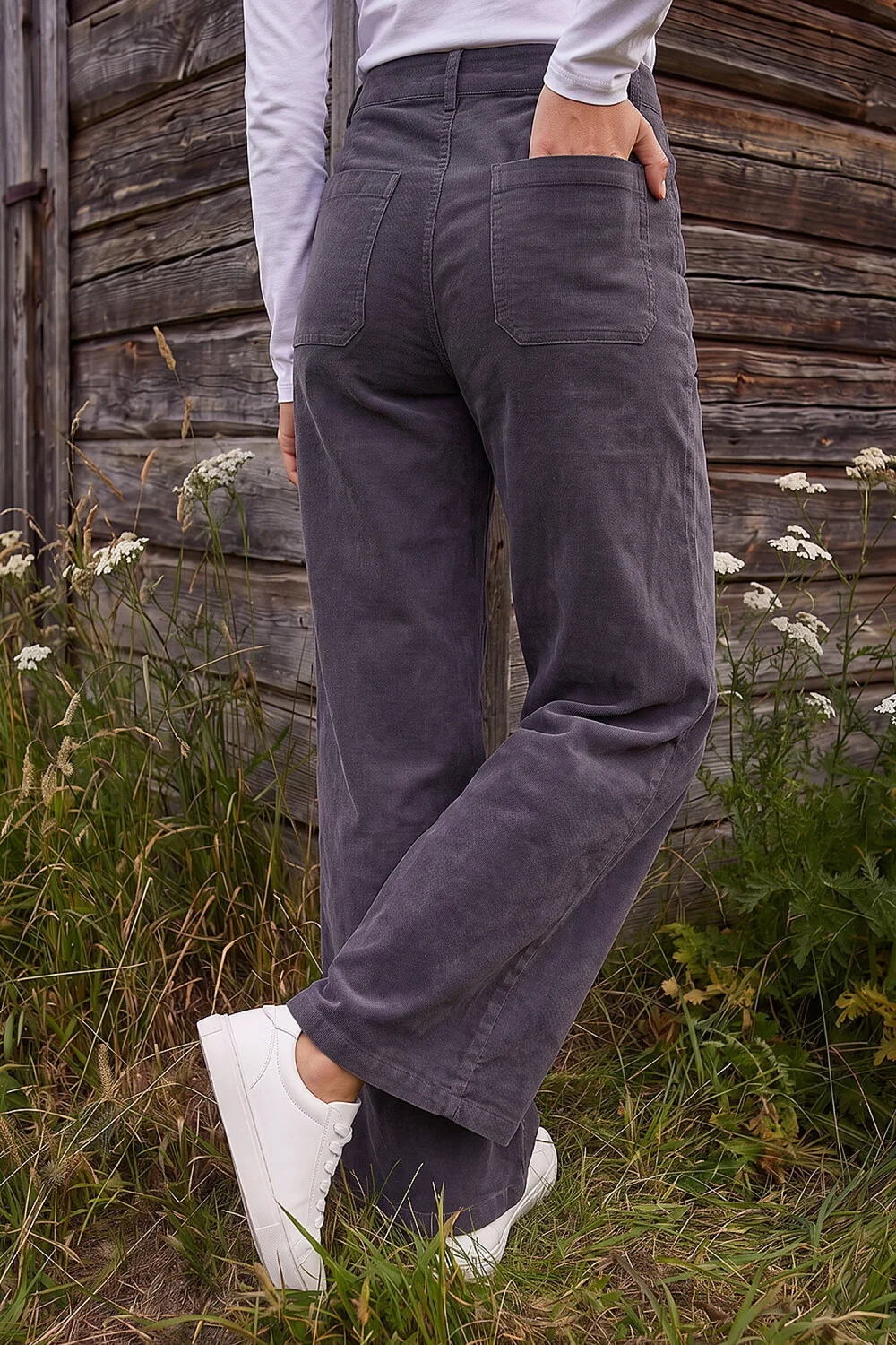 Roman Taupe Petite Corduroy Pocket Jean - 18 Image 3