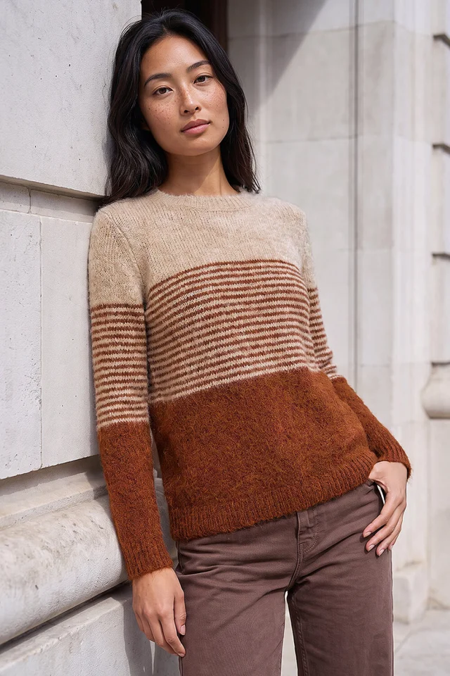 Roman Rust Petite Block Stripe Knit Jumper