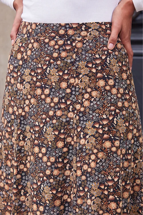 Roman Khaki Woodland Floral Print Skirt - 18 Image 4