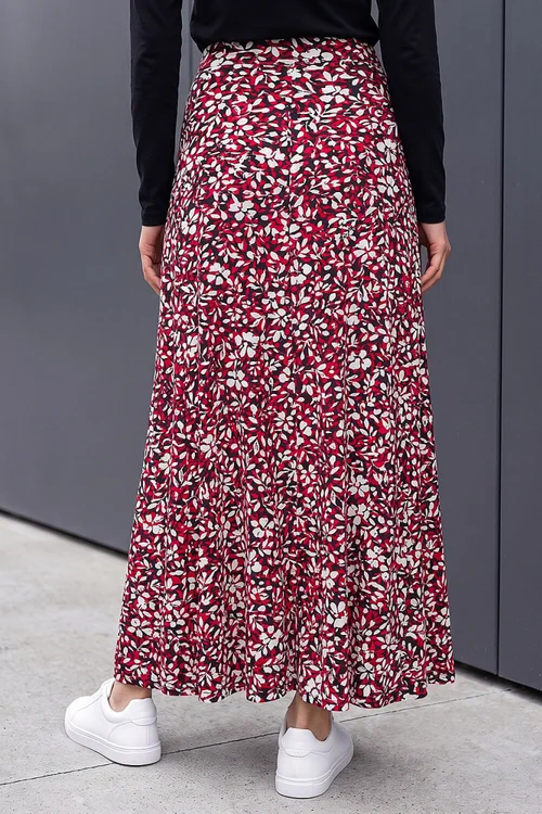 Roman Red Scatter Floral Print Skirt - 18 Image 3