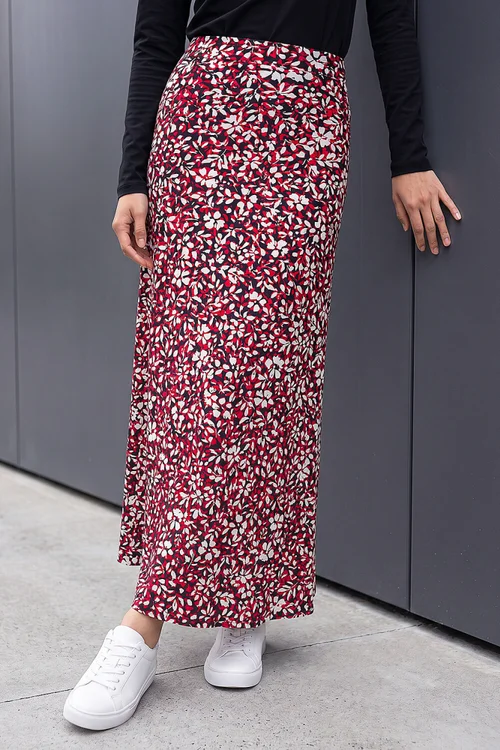 Roman Red Scatter Floral Print Skirt - 18 Image 1