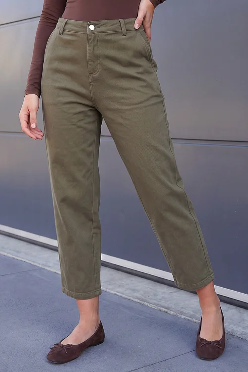 Roman Khaki Petite Cropped Ankle Jean - 16 Image 2