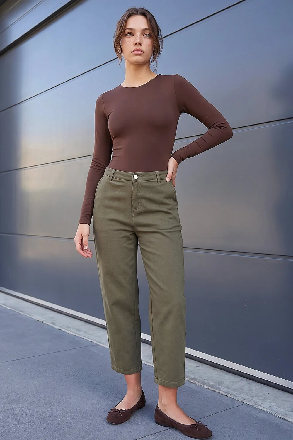 Roman Khaki Petite Cropped Ankle Jean - 16 Image 1