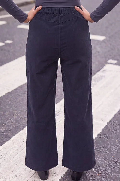 Roman Grey Petite Baby Corduroy Wide Leg Trouser - 14 Image 3