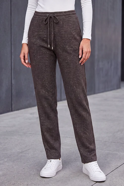 Roman Chocolate Petite Abstract Stretch Trousers - 18 Image 2
