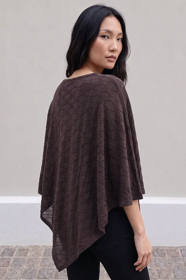 Roman Chocolate Textured Cape Top