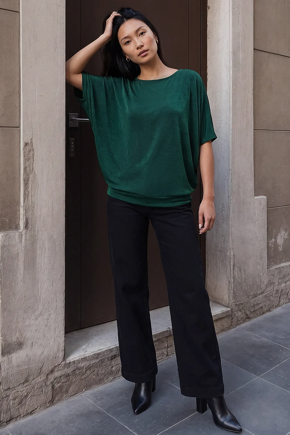 Roman Forest Bubble Hem Stretch Top - 10 Image 2