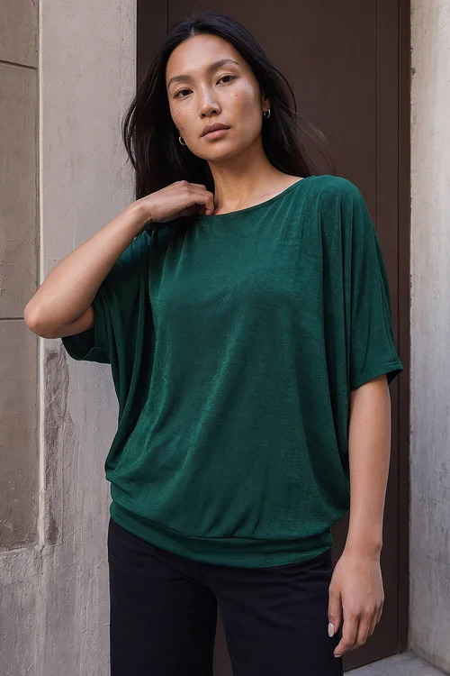 Roman Forest Bubble Hem Stretch Top - 10 Image 1