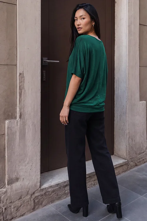 Roman Forest Bubble Hem Stretch Top - 10 Image 3