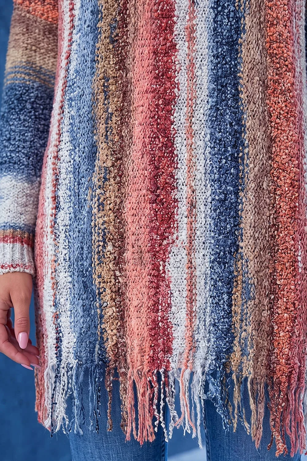 Roman Orange Boucle Fringe Knit Jumper - 18 Image 4