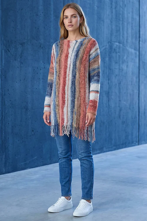 Roman Orange Boucle Fringe Knit Jumper - 18 Image 2