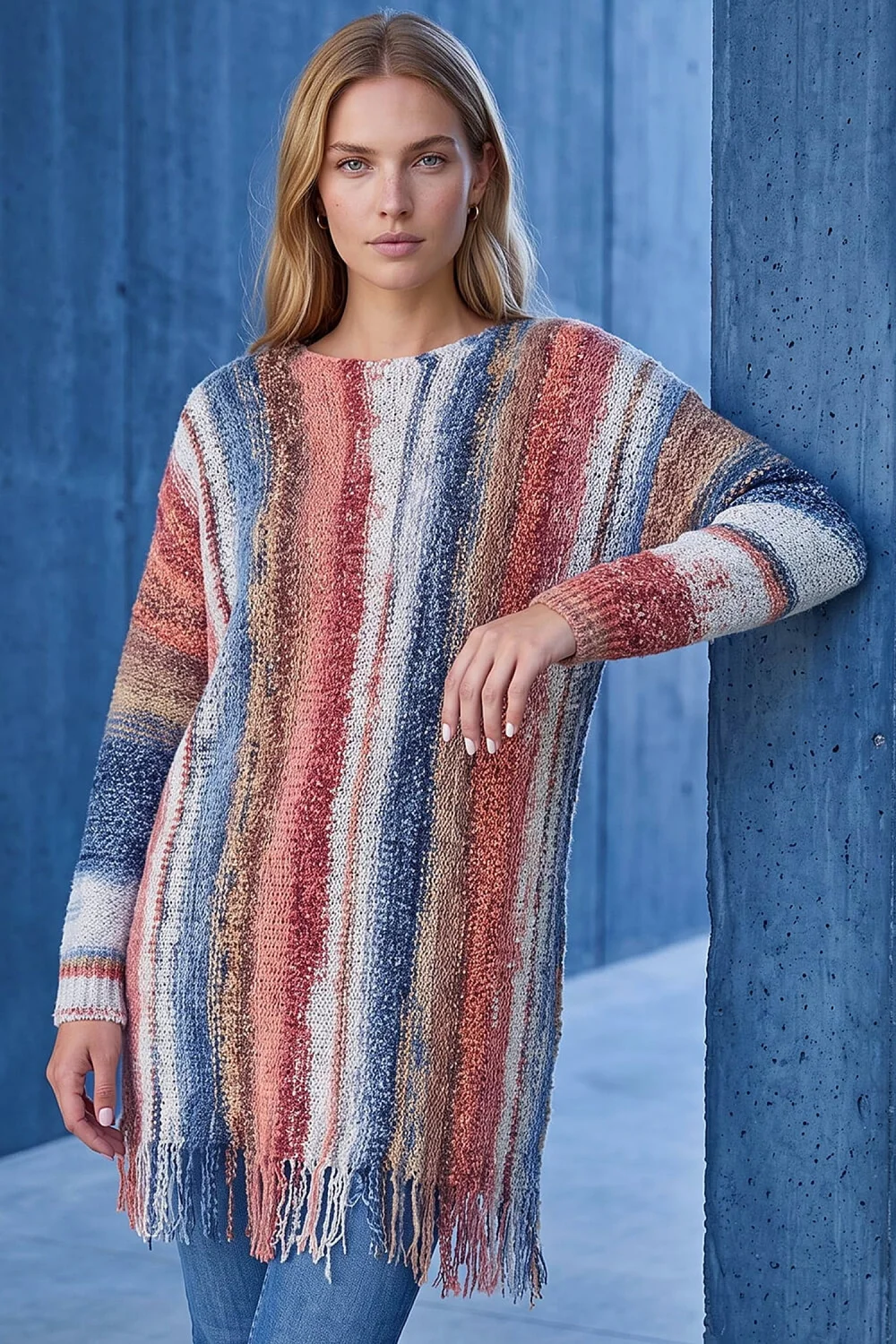 Roman Orange Boucle Fringe Knit Jumper - 18 Image 1
