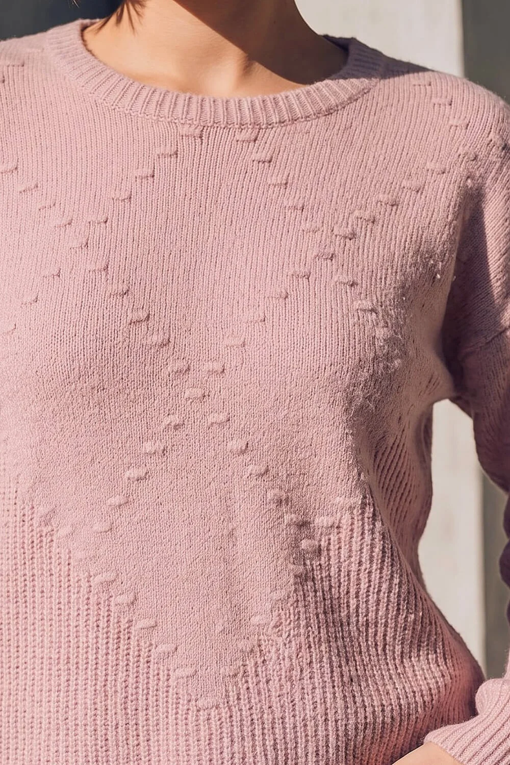 Roman Light Pink Petite Bobble Contrast Knit Jumper - 14 Image 4