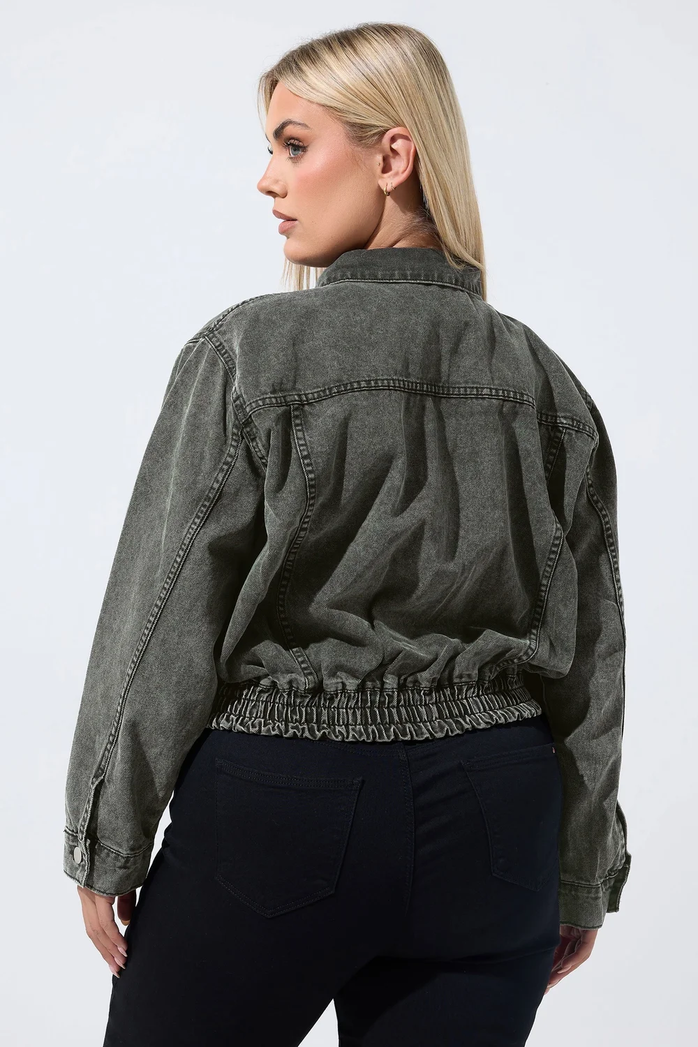 Yours Limited Curve Grey Denim Jacket - 26-28 Image 5
