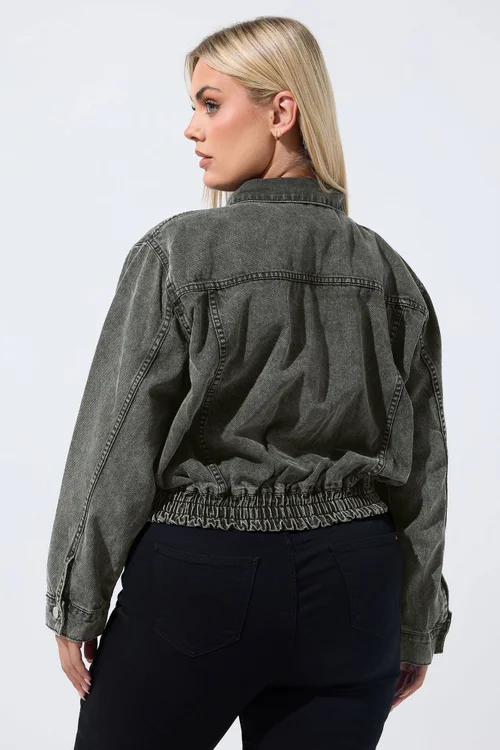 Yours Limited Curve Grey Denim Jacket - 26-28 Image 5