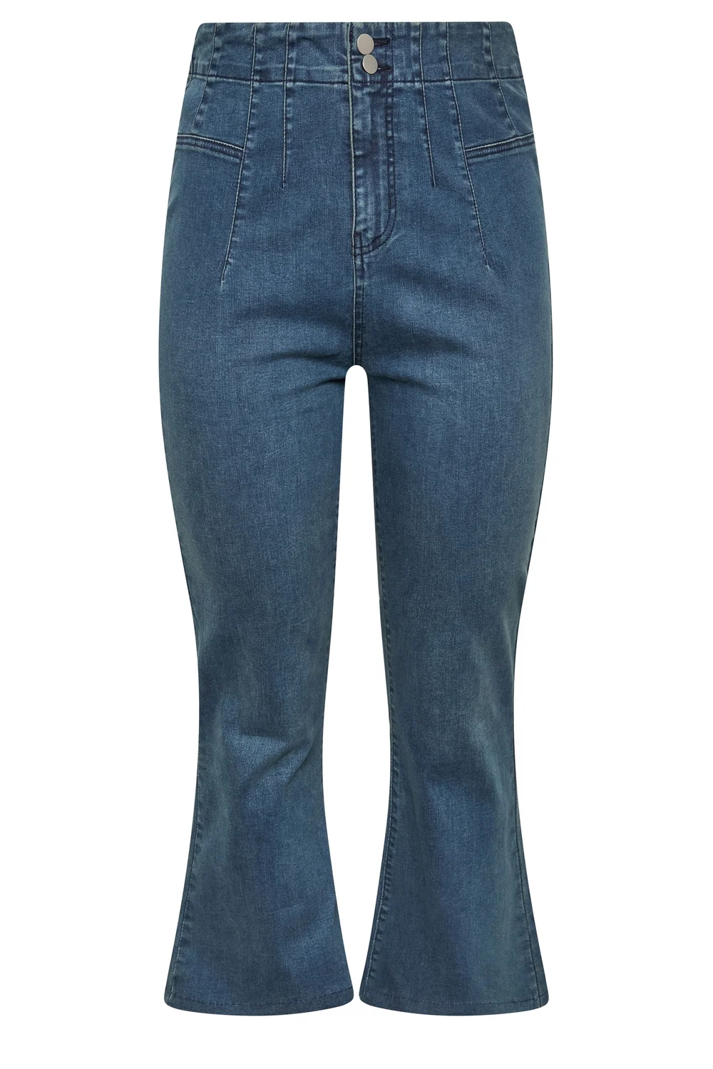 Yours Limited Curve Blue Seam Detail Flared Jeans - 20 Image 5