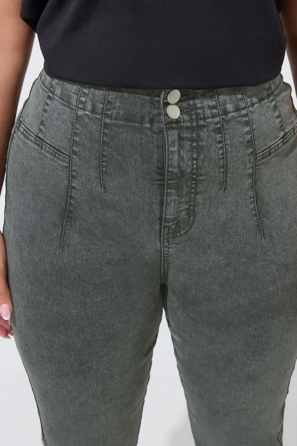 Yours Limited Curve Grey Seam Detail Flared Jeans - 14 Image 4