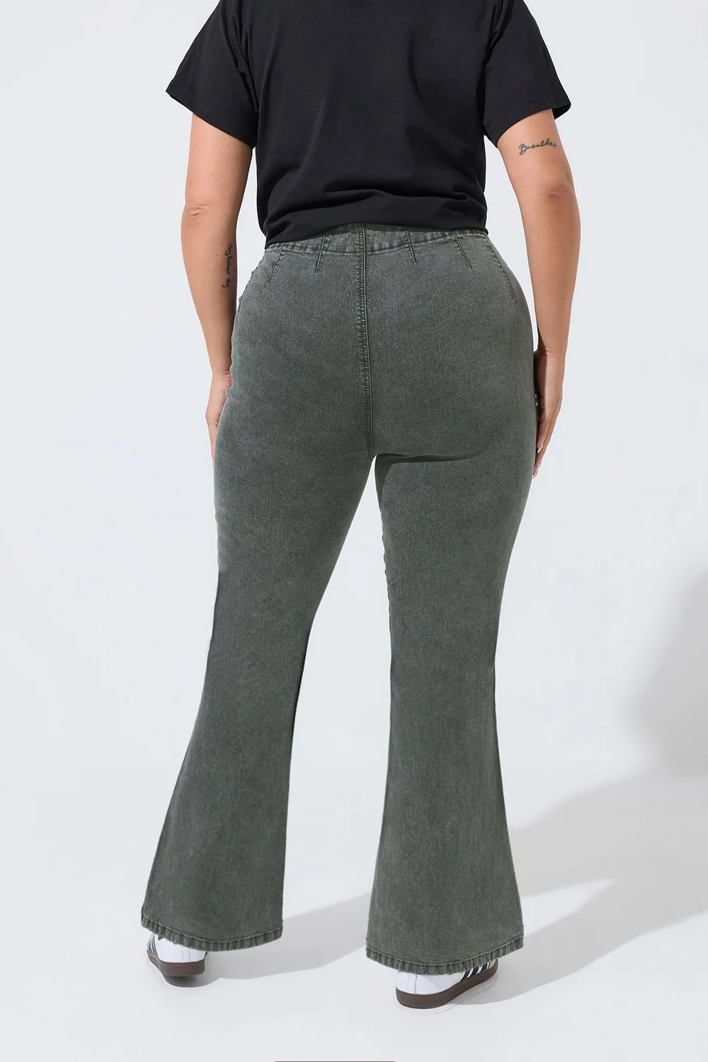 Yours Limited Curve Grey Seam Detail Flared Jeans - 14 Image 3