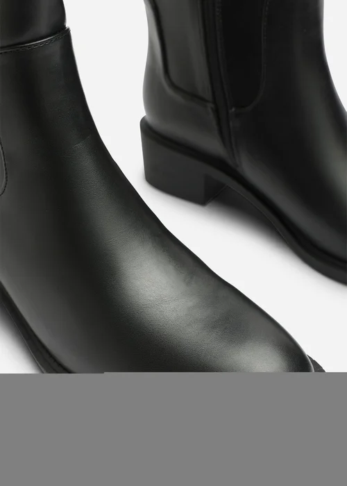 Where's That From Evara Black Low Block Heel Elastic Stretch Knee High Riding Boot - 8 Image 4