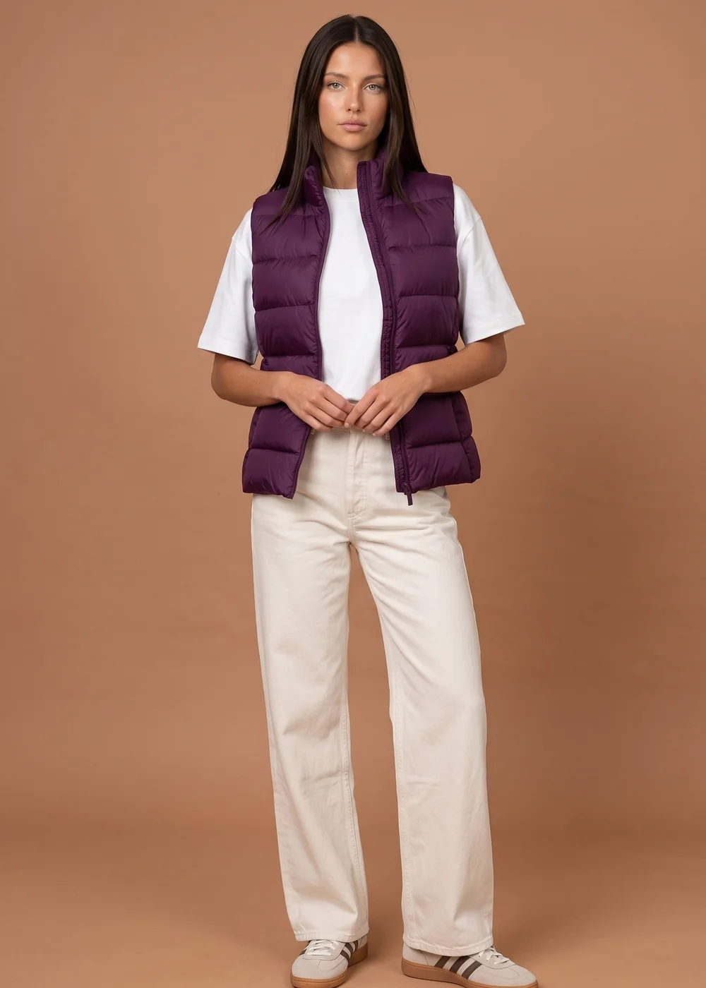Urban Bliss Plum Lightweight Bag Puffer Gilet - 8 Image 1