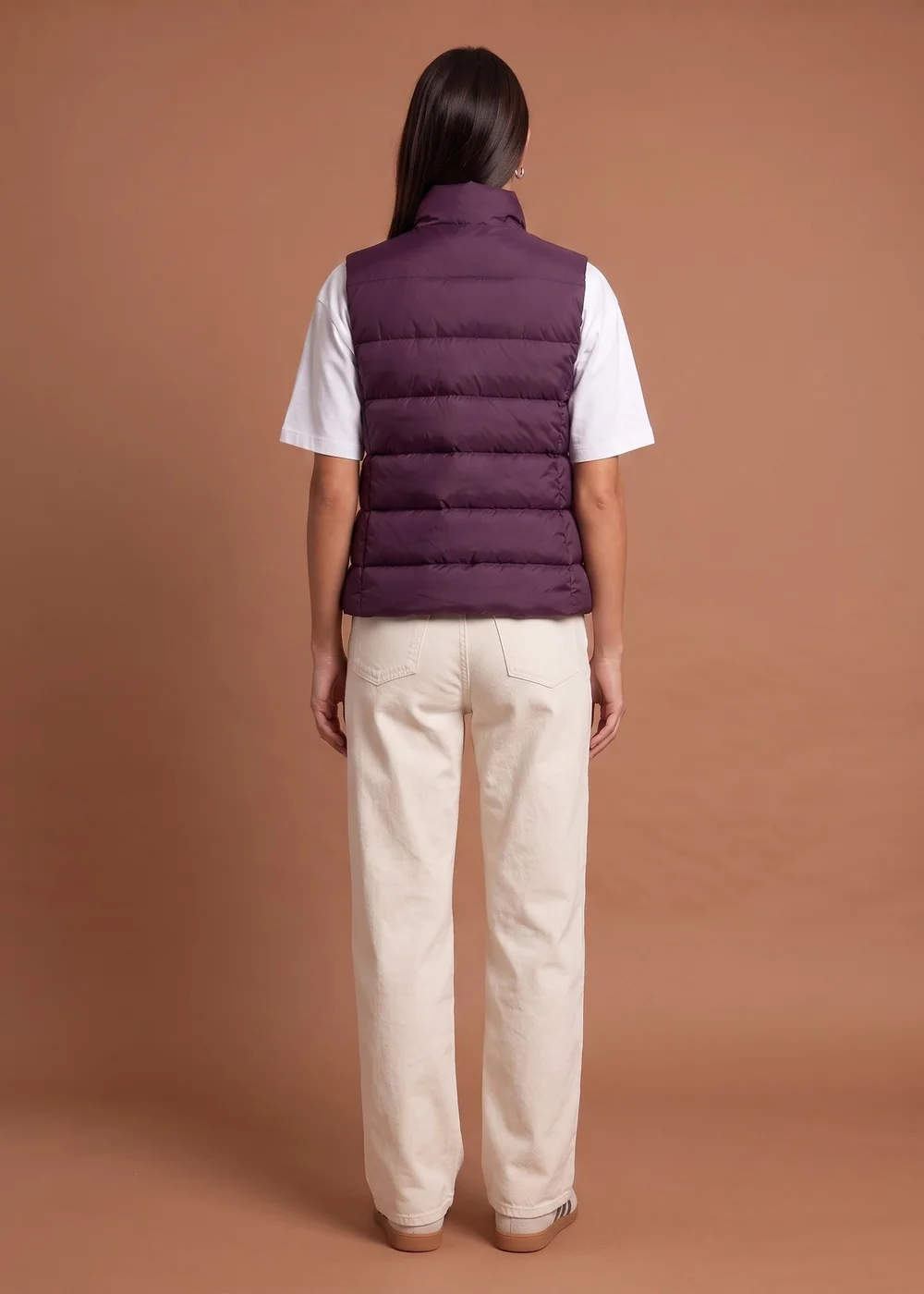 Urban Bliss Plum Lightweight Bag Puffer Gilet - 8 Image 3
