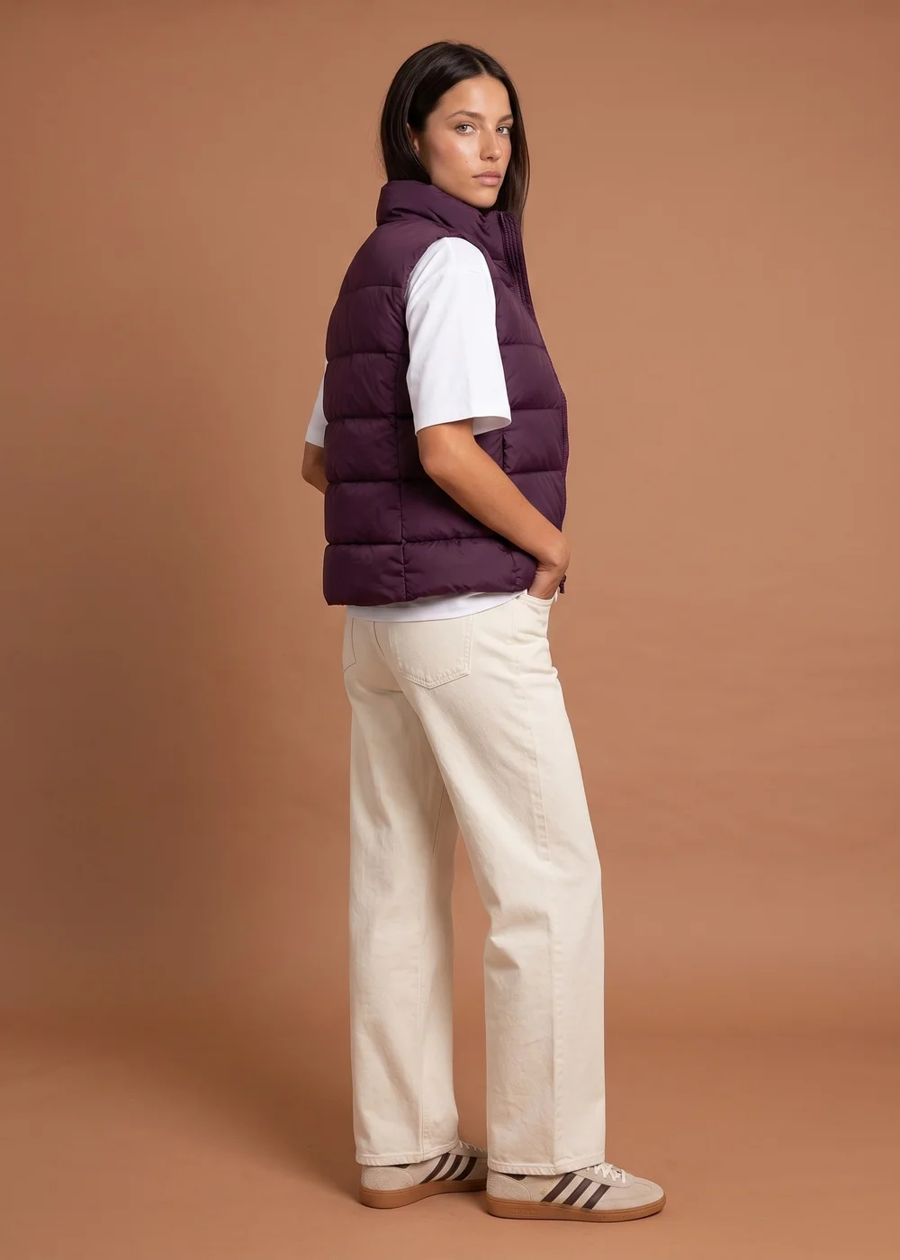 Urban Bliss Plum Lightweight Bag Puffer Gilet - 8 Image 2