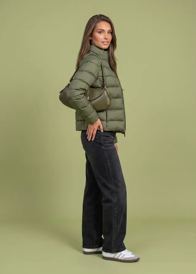 Urban Bliss Khaki Compact Puffer Jacket