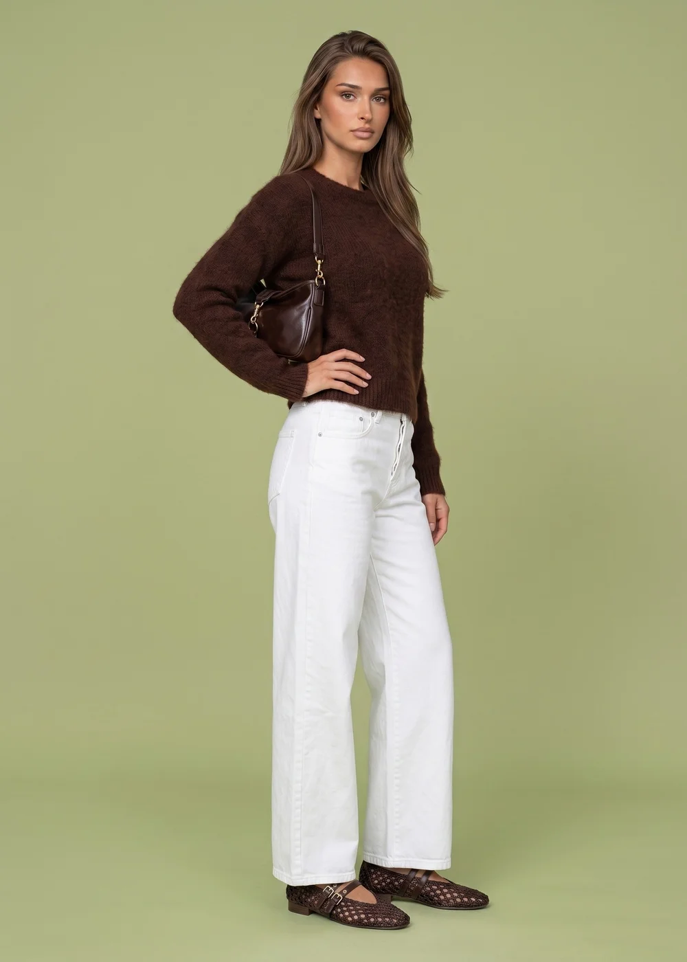 Urban Bliss Chocolate Wool Blend Jumper - L Image 2
