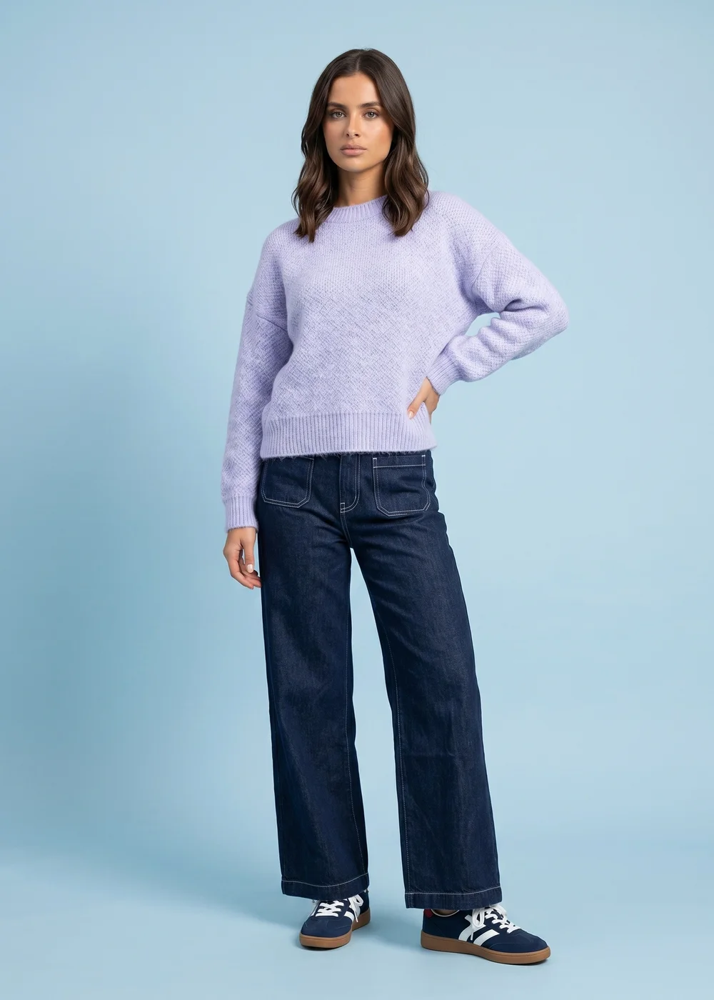 Urban Bliss Lilac Wool Blend Jumper - M Image 1
