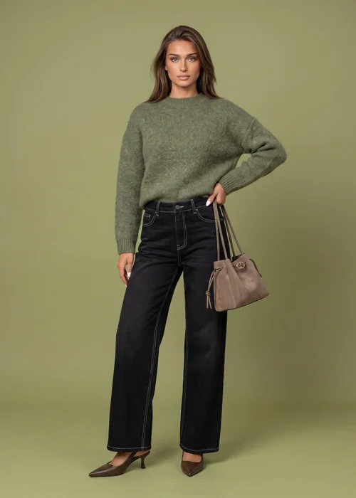 Urban Bliss Green Wool Blend Longline Jumper - S Image 1