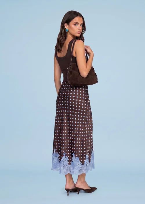 Urban Bilss Brown Lace Spot Maxi Skirt - 16 Image 2