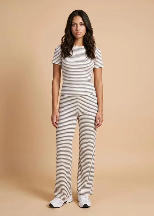 Urban Bliss Brown Ribbed Stripe Wide Leg Trouser - 14 Image 1