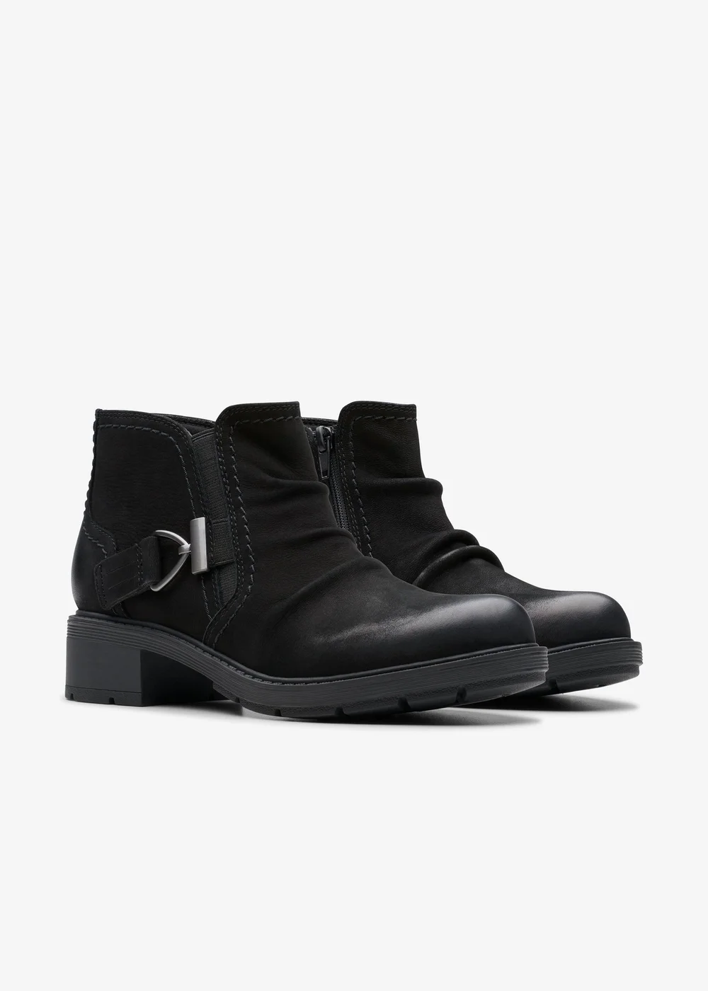 Clarks Womens Black Hearth Clara Nubuck Standard - 6.5 Image 4