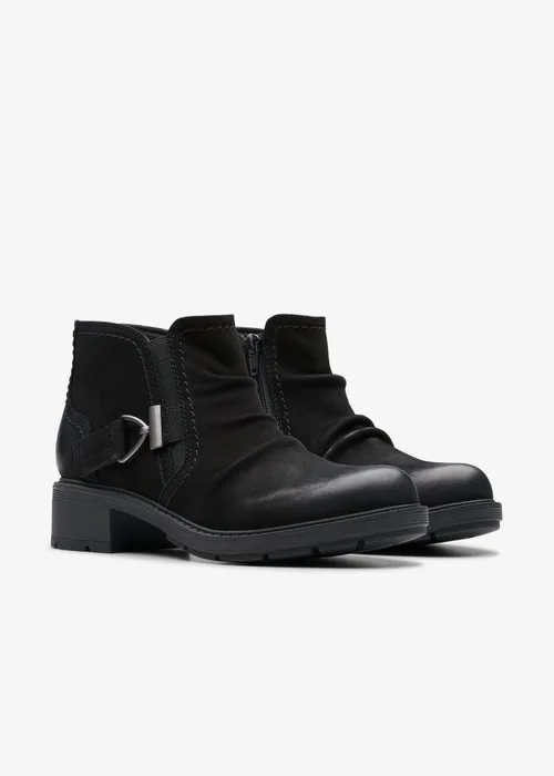 Clarks Womens Black Hearth Clara Nubuck Standard - 6.5 Image 4