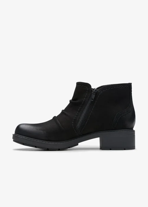 Clarks Womens Black Hearth Clara Nubuck Standard - 6.5 Image 2