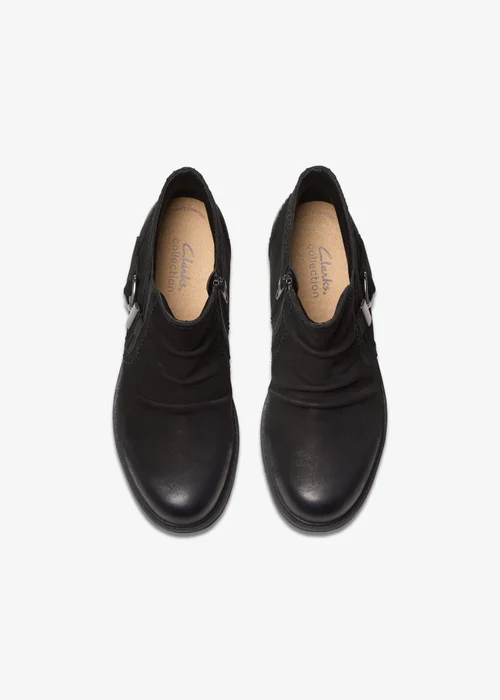Clarks Womens Black Hearth Clara Nubuck Standard - 6.5 Image 6