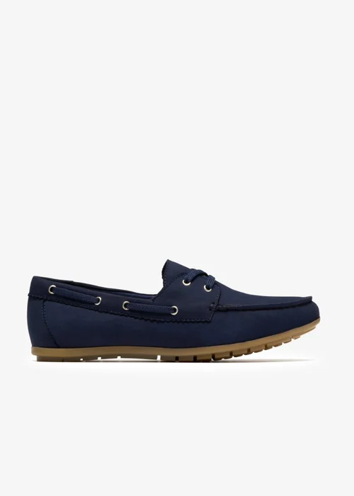 Clarks Womens Blue Elliotte Boat Leather Standard - 6.5 Image 1